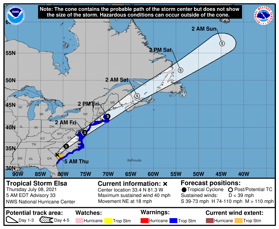 NHC 5 Day Cone 0500 July 8