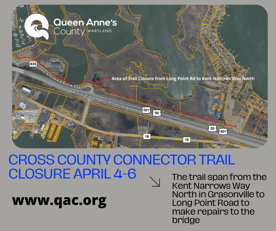 Facebook Post - Cross County Connector Trail Closure from April 4-6 for maintenance