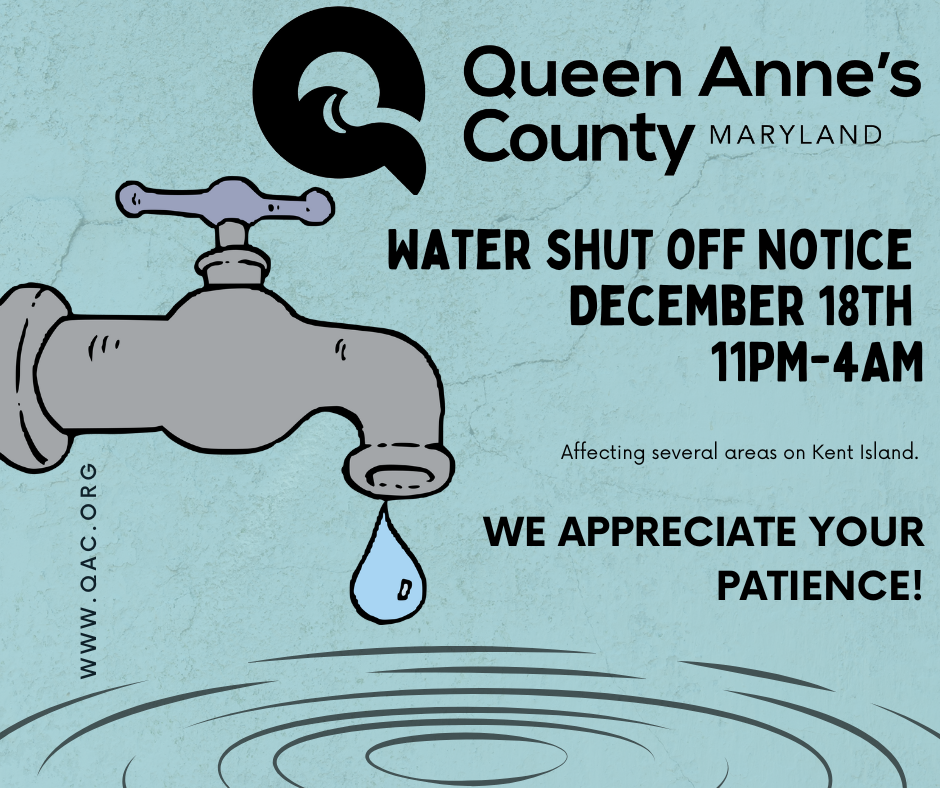 Water shut off notice - December 18th 11PM-4AM