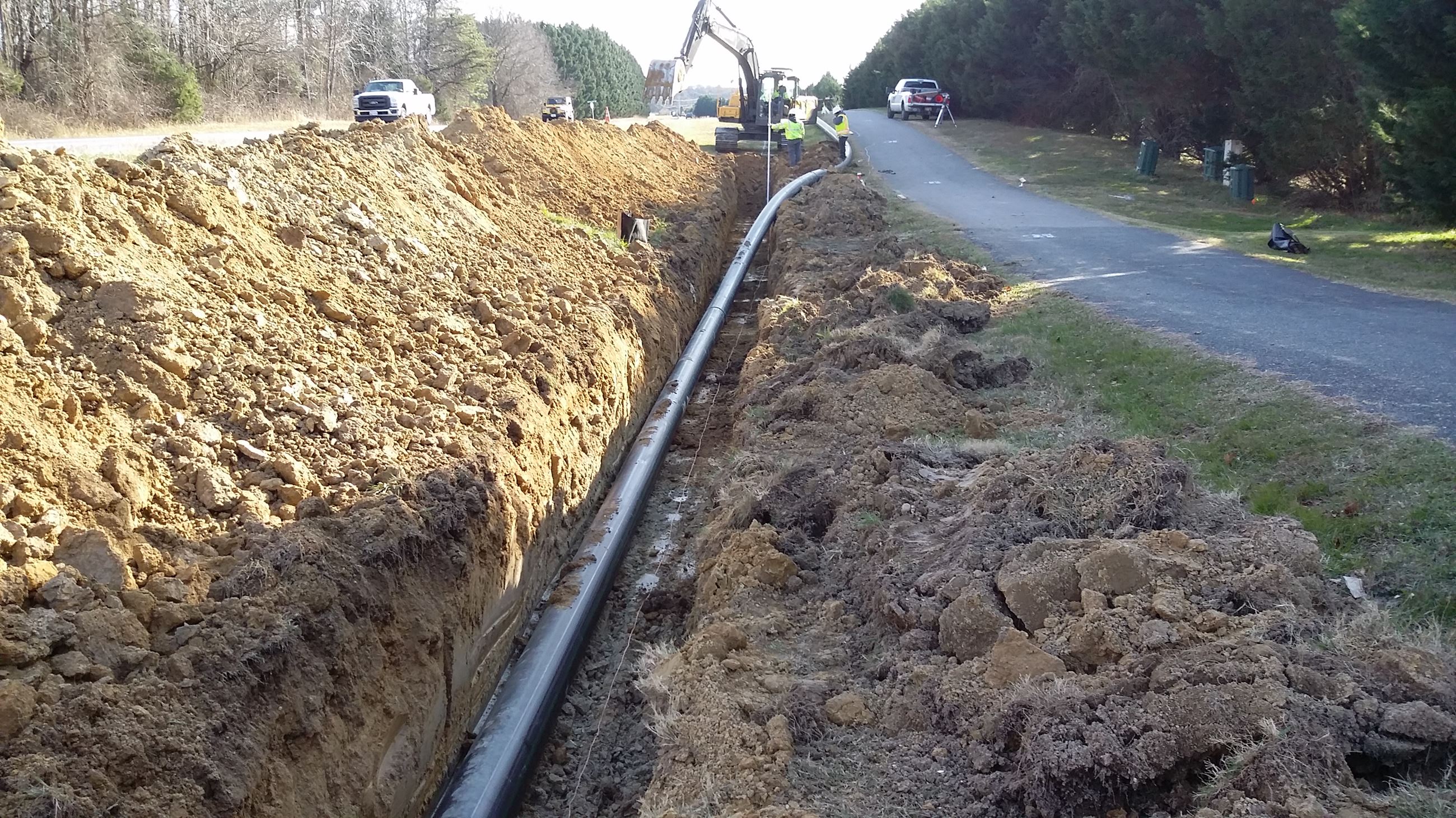 Pipe Being Installed Underground