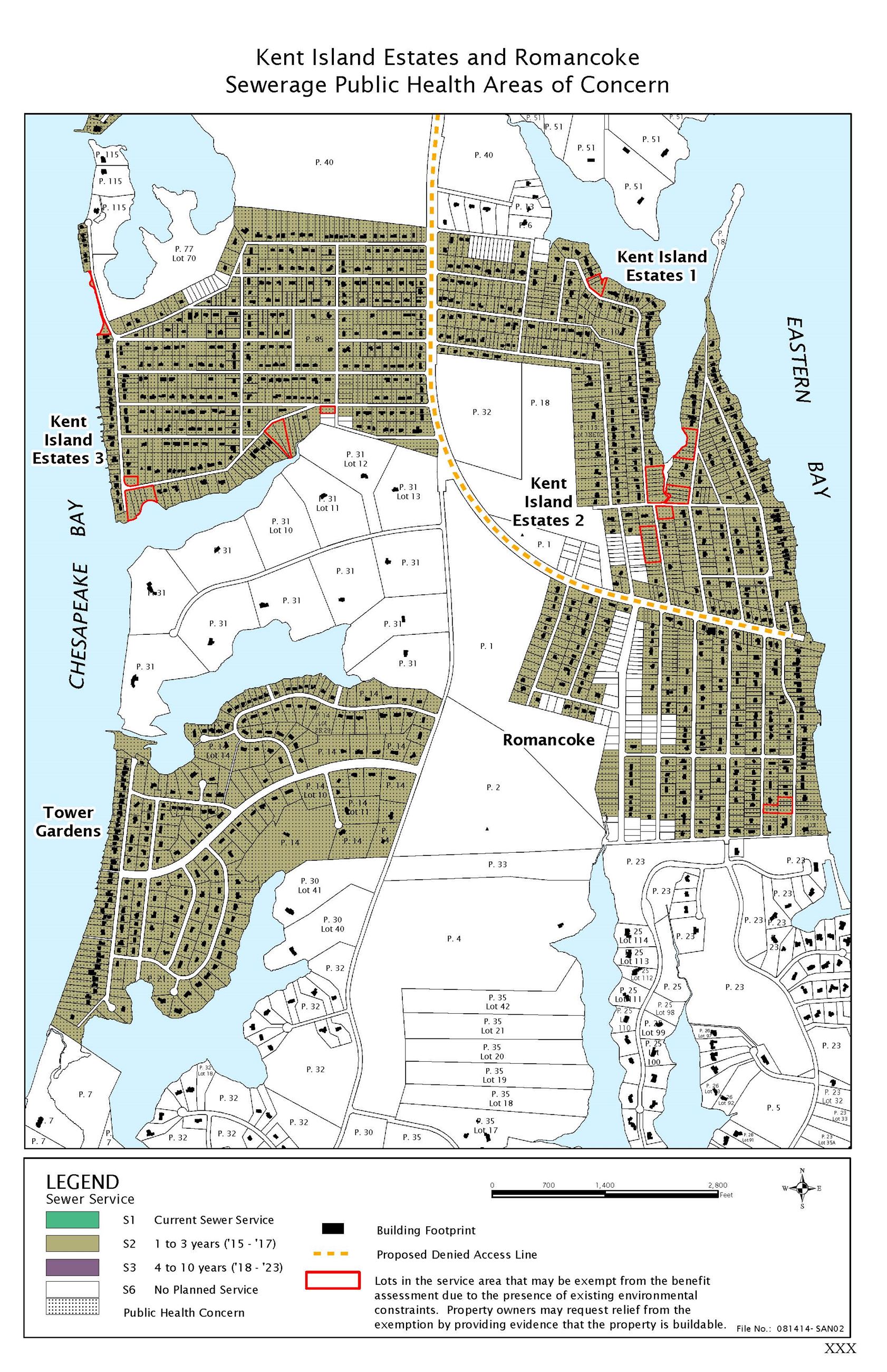 Kent Island Estates and Romancoke Sewerage Public Health Areas of Concern