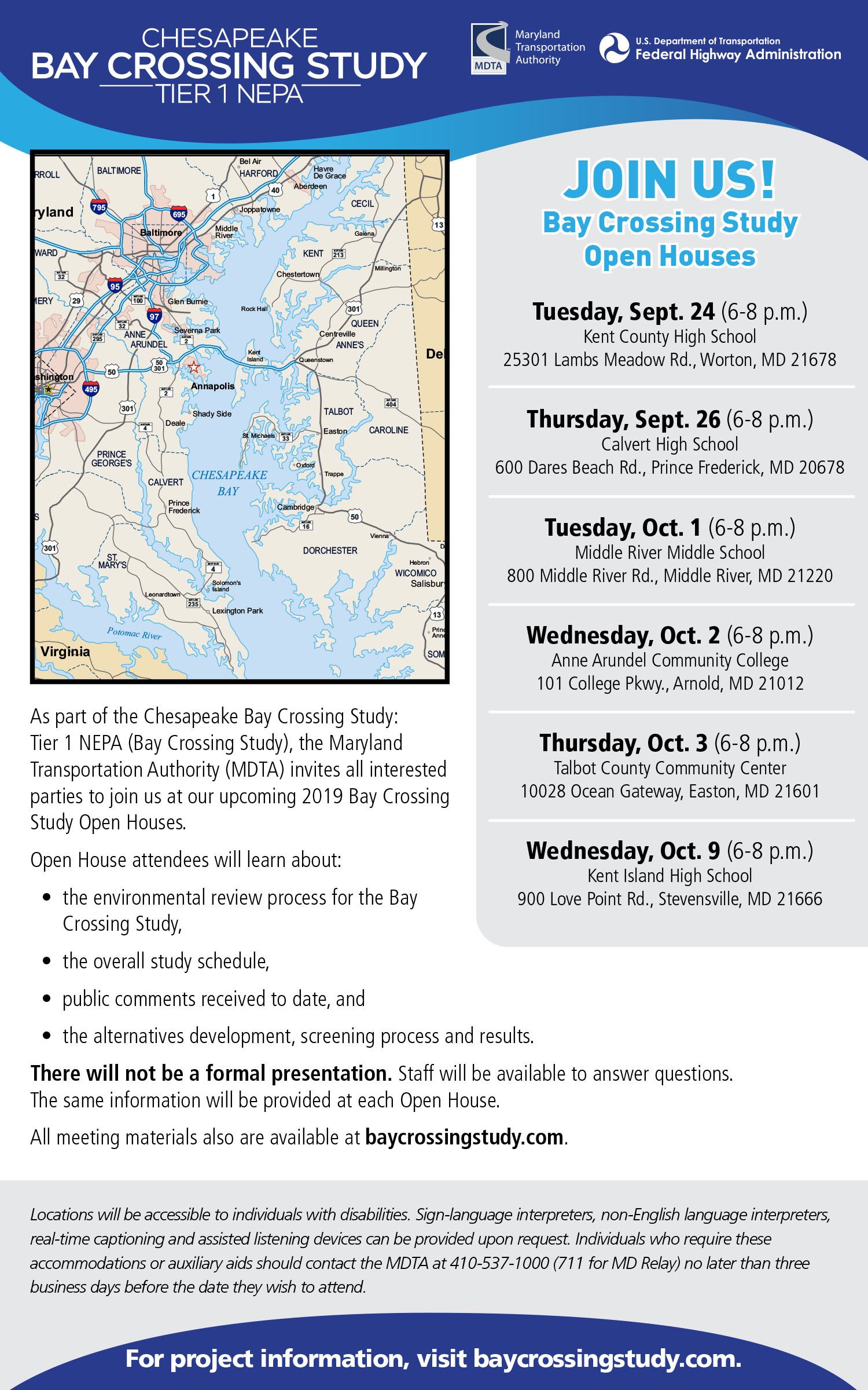 Bay Bridge Updated Meetings List MDTA